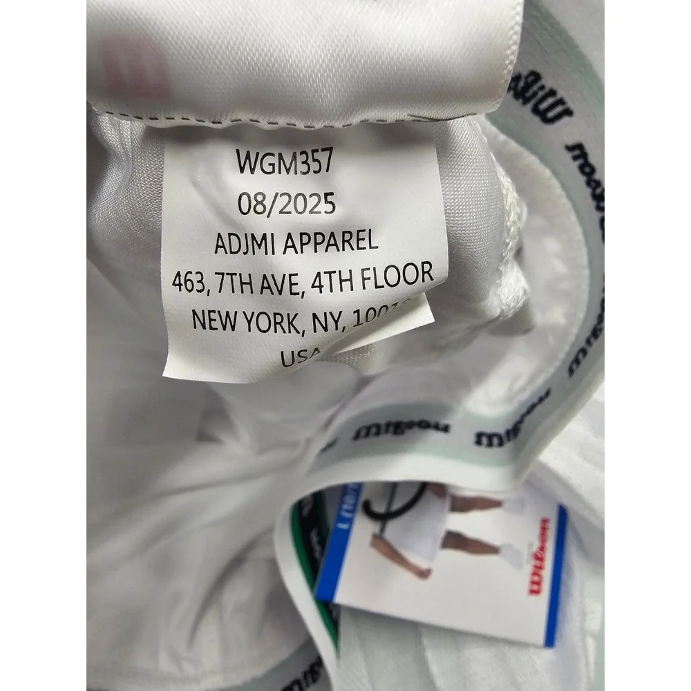 Wilson Girls Mesh Pleated Tennis Skort White Polyester Blend Athletic Size Large